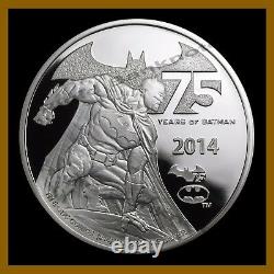 Niue 5 Dollars Silver Proof Coin 2 oz, 2014 Batman 75 Year Anniversary