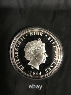 Niue 5 Dollars Silver Proof Coin 2 oz 2014 Batman 75 Year Anniversary