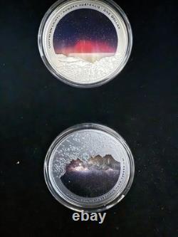Only 500 Minted- New Zealand Dark Sky/ Light Sky 2 OZ. SILVER Proof Coin Set
