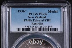 PCGS Graded PL66 New Zealand 1936 Edward VIII Restrike Silver Medal Proof-Like