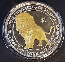 PRISTINE! $1 New Zealand 2006 Silver Proof coin The Lion Narnia