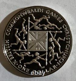 PROOF New Zealand 1974 (Crown-Size) 1 DOLLAR for 10th Commonwealth Games