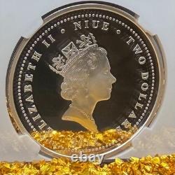 Proof 2012 NIUE Silver S$2 Feng Shui Koi Fish Colorized PF70UC 1 of 84 Mint