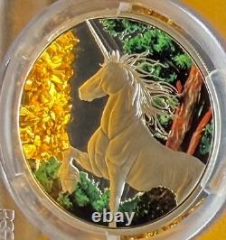 Proof 2014 $5 Tokelau Island Unicorn Colorized PCGS FS PR70DCAM 1 of 15 Spotless