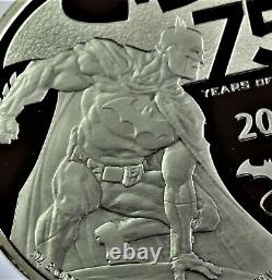 RARE 2014 NUIE 2 oz. 999 silver 75 Years BATMAN DC comics PROOF COA & OGP