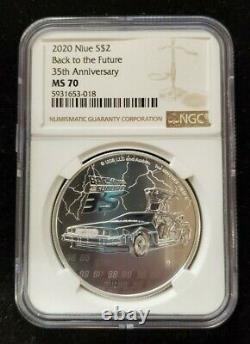 RARE 2020 Niue BACK TO THE FUTURE 35th Anniversary 1oz silver coin NGC MS70
