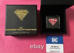 Rare 2021 Superman Shield 1oz Collectible Coin DC Comics. 999 Fine Silver