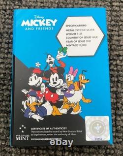 Rare Donald Duck Shaped 1 oz Silver Coin! 2021 Disney Mickey & Friends Niue