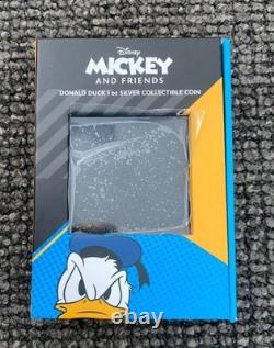 Rare Donald Duck Shaped 1 oz Silver Coin! 2021 Disney Mickey & Friends Niue