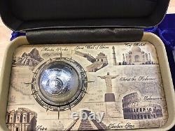 SPHERICAL SEVEN NEW WONDERS OF THE WORLD 2015 NIUE $7 SILVER 7oz ANTIQUE COIN