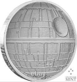 STAR WARS DEATH STAR 2020 1 oz $2 ONLY 5000 MINTED! SILVER PROOF NIUE BOX & COA