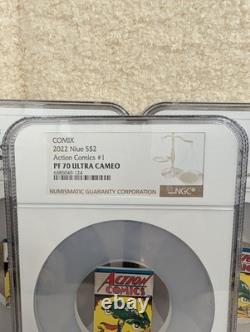 SUPERMAN! New Zealand Mint Action Comics #1 2022 1 oz. 999 PF70 ULTRA Cameo Coin