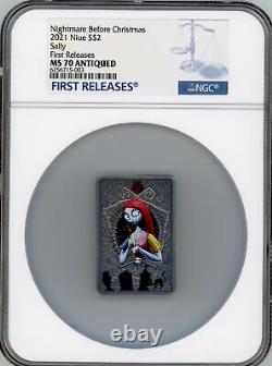 Sally Nightmare Before Christmas 2021 Niue $2 Silver Coin Ngc Ms 70 Fr