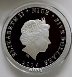 Scarce BATMAN 75th ANNIVERSARY 2014 NIUE 2oz. 999 SILVER COIN $5 NEW