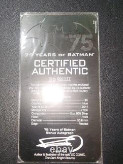 Scarce BATMAN 75th ANNIVERSARY 2014 NIUE 2oz. 999 SILVER COIN $5 NEW