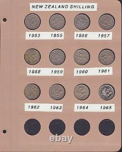 Shilling Coin Set New Zealand NZ inc Silver 1933-1965 M-200