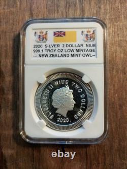Silver 2020 Rare 2 Dollar. 999 1 Troy Oz. New Zealand Minted Island Of Nuie