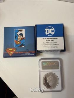 Silver 2020 Superman Niue 1 Oz 999 Colorized Pf70 UC 1 of 18 Top Pop 60th Annive