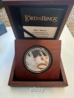 Silver 2021 1 Oz Silver NZM Lord Of The Rings SAURON coin
