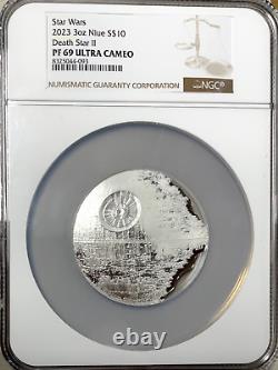 Star Wars 2023 3oz Niue Death Star II PF 69 Ultra Cameo NGC