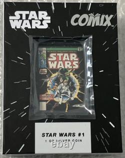 Star Wars 2024 Niue 1 oz Colored Bar Pure Silver Disney Comix New Zealand Mint