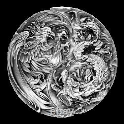 Tchad 2021 Eternal Bond Chinese Dragon and Phoenix -Set 2 x silver coin 2oz