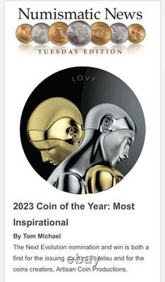 Tokelau 3 oz ROBOTS V1 NEXT EVOLUTION Love $20 Silver Coin 2021 Obsidian Proof