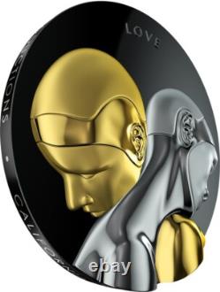 Tokelau 3 oz ROBOTS V1 NEXT EVOLUTION Love $20 Silver Coin 2021 Obsidian Proof