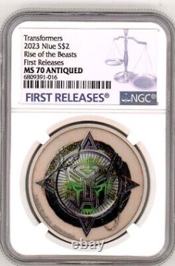 Transformers Rise of the Beasts 1 oz 2023 Niue $2 NGC 70 FR