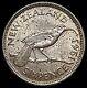 Unc 1943 New Zealand Sixpence Silver Coin King George Vi / Huia Bird # 0803