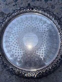 Vintage Sterlin Silver 1886 Slaver Tray M. S Steinson Christchurch, New Zealand