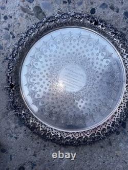 Vintage Sterlin Silver 1886 Slaver Tray M. S Steinson Christchurch, New Zealand
