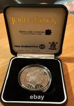 03 NOUVELLE-ZÉLANDE ÉLISABETH II SEIGNEUR DES ANNEAUX PIÈCE EN ARGENT PROOF Coffret de Collection