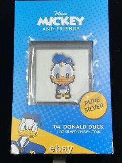 1 Silver Niue Coinlimited Edition Disney Donald Duck Chibi Monnaie Nouvelle-zélande