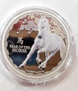 1 oz Année du Cheval 2026 Argent Coloré Lunaire Niue Nouvelle-Zélande