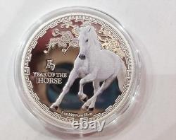 1 oz Année du Cheval 2026 Argent Coloré Lunaire Niue Nouvelle-Zélande