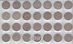 1933-1965 Shilling Coin Set New Zealand Nz Comprend Des Pièces D'argent