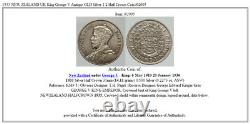 1933 Nouvelle Zelande Royaume-uni George V Antique Old Silver 1/2 Half Crown Coin I92005