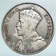 1934 Nouvelle-zÉlande Uk Roi George V Authentique Pièce De Monnaie En Argent Demi-couronne Antique