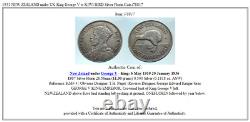 1934 Nouvelle Zelande Sous Le Royaume-uni George V W Kiwi Bird Argent Florin Coin I78817