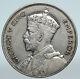 1935 Nouvelle-zÉlande Royaume-uni Roi George V Authentique Pièce De Monnaie En Argent Demi-couronne Antique I89774