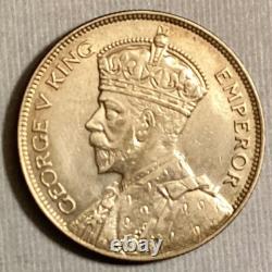 1935 Nouvelle-Zélande George V Argent Demi Couronne Choix AU cd