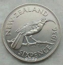 1936 6 Pence Nouvelle-zélande Argent Proof Km# 2