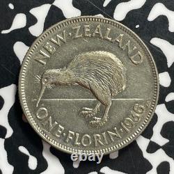 1936 Nouvelle-Zélande 1 Florin Lot#JM9580 Argent ! Beau