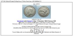 1937 Nouvelle Zelande Sous Le Roi Britannique George VI Argent Florin Coin W Kiwi Bird I68319