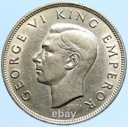 1940 Nouvelle Zelande 100e Anni Sous Le Roi Britannique George VI Silver1/2 Crown Coin I97690