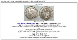 1941 NOUVELLE-ZÉLANDE UK Roi George VI Bouclier Argent 1/2 Demi Couronne VIEILLE Pièce de Monnaie i92286