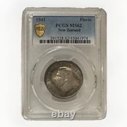 1941 Nouvelle-Zélande 1 Florin MS62 PCGS MONSTRE TONÉ