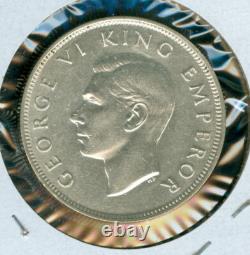 1941 Nouvelle-Zélande Argent Demi Couronne Meilleure Qualité Gem Bu
