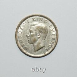 1942, 6 Pence Nouvelle-Zélande Argent Faible Tirage Seulement 360k Émis Pièce de Très Haute Valeur